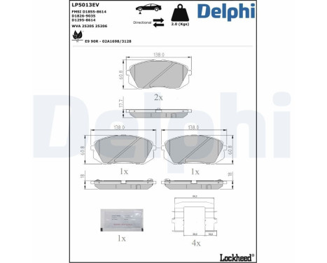 Brake pad set, disc brake LP5013EV Delphi, Image 3
