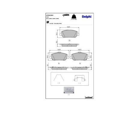 Brake pad set, disc brake LP5023EV Delphi, Image 3