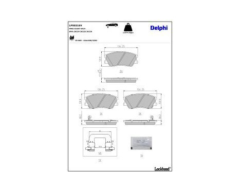 Brake pad set, disc brake LP5031EV Delphi, Image 3