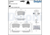 Brake pad set, disc brake LP5038EV Delphi