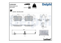 Brake pad set, disc brake LP5042EV Delphi
