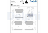 Brake pad set, disc brake LP5062EV Delphi
