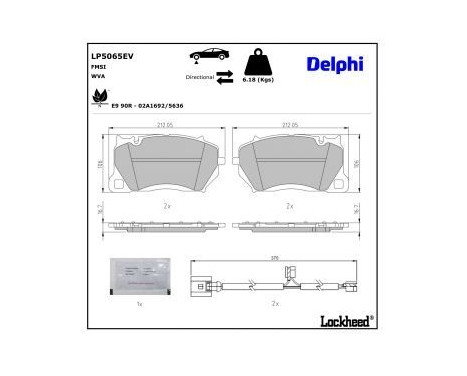 Brake pad set, disc brake LP5065EV Delphi, Image 4
