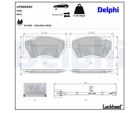 Brake pad set, disc brake LP5065EV Delphi, Image 4
