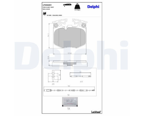 Brake pad set, disc brake LP5066EV Delphi, Image 3