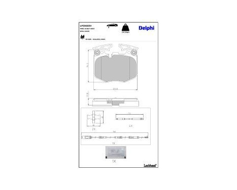 Brake pad set, disc brake LP5066EV Delphi, Image 4