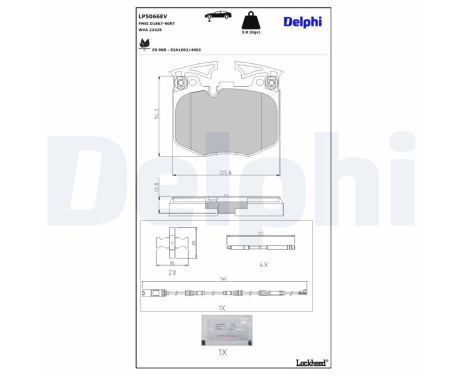 Brake pad set, disc brake LP5066EV Delphi, Image 4
