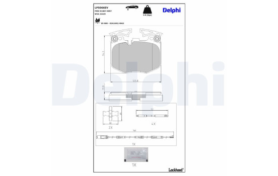 Brake pad set, disc brake LP5066EV Delphi, Image 4