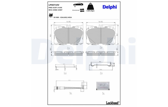 Brake pad set, disc brake LP5071EV Delphi, Image 4