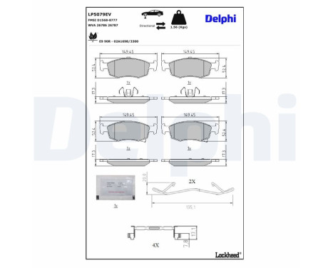 Brake pad set, disc brake LP5079EV Delphi, Image 2