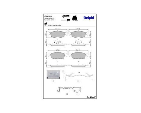 Brake pad set, disc brake LP5079EV Delphi, Image 3