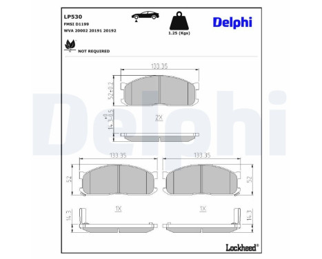 Brake Pad Set, disc brake LP530 Delphi