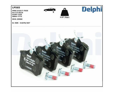 Brake Pad Set, disc brake LP565 Delphi, Image 3