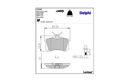 Brake Pad Set, disc brake LP565 Delphi, Image 5