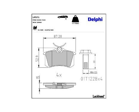 Brake Pad Set, disc brake LP571 Delphi, Image 4
