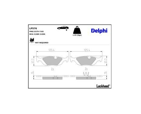 Brake Pad Set, disc brake LP576 Delphi