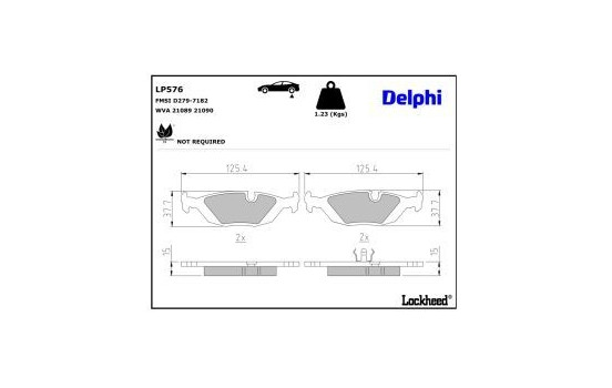 Brake Pad Set, disc brake LP576 Delphi