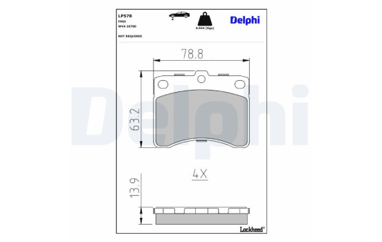 Brake Pad Set, disc brake LP578 Delphi