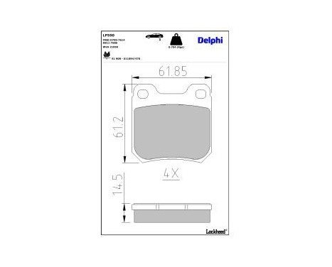 Brake Pad Set, disc brake LP590 Delphi, Image 3