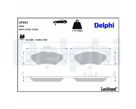 Brake Pad Set, disc brake LP591 Delphi
