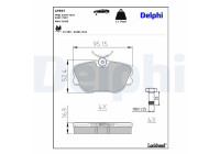 Brake pad set, disc brake LP597 Delphi