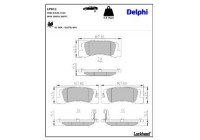 Brake pad set, disc brake LP611 Delphi