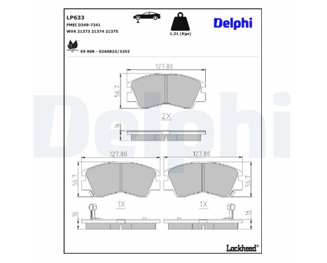Brake Pad Set, disc brake LP633 Delphi