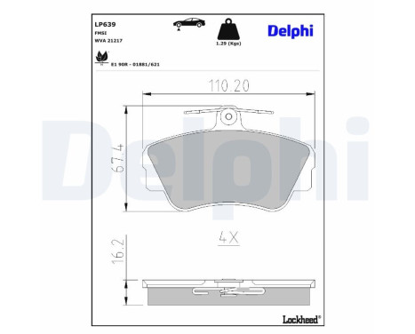 Brake Pad Set, disc brake LP639 Delphi