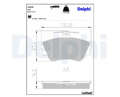 Brake Pad Set, disc brake LP639 Delphi