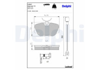 Brake pad set, disc brake LP647 Delphi