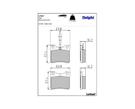 Brake Pad Set, disc brake LP667 Delphi