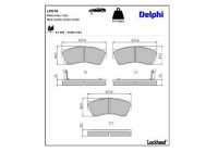 Brake pad set, disc brake LP676 Delphi