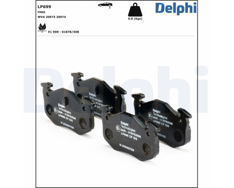 Brake Pad Set, disc brake LP699 Delphi, Image 2