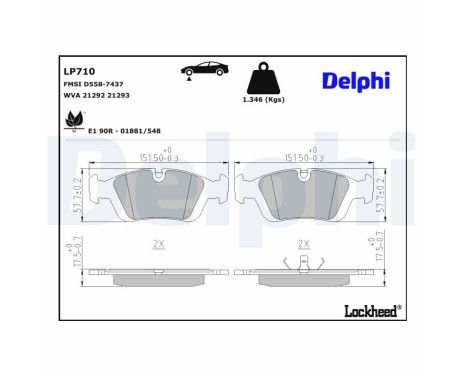 Brake Pad Set, disc brake LP710 Delphi