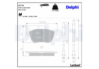 Brake pad set, disc brake LP741 Delphi
