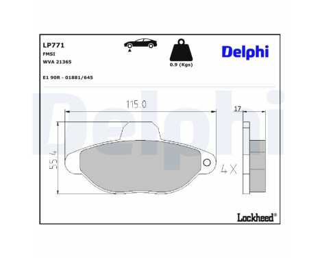 Brake Pad Set, disc brake LP771 Delphi