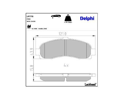 Brake Pad Set, disc brake LP779 Delphi