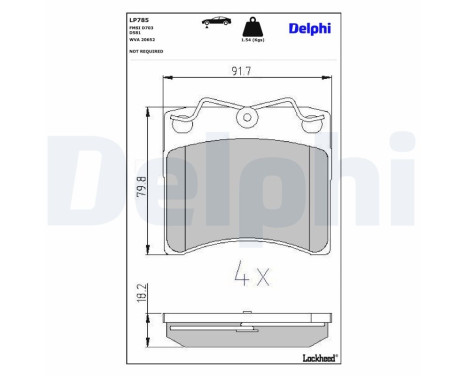 Brake Pad Set, disc brake LP785 Delphi