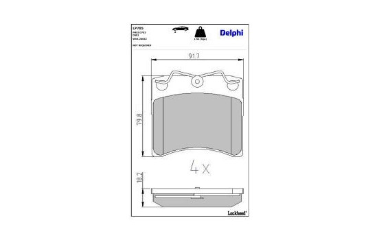 Brake Pad Set, disc brake LP785 Delphi