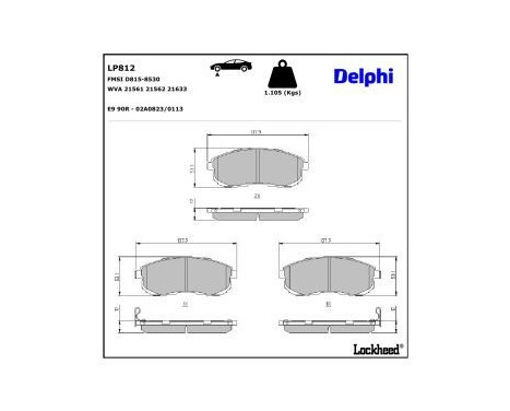 Brake Pad Set, disc brake LP812 Delphi