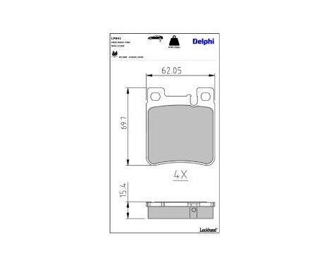 Brake Pad Set, disc brake LP841 Delphi