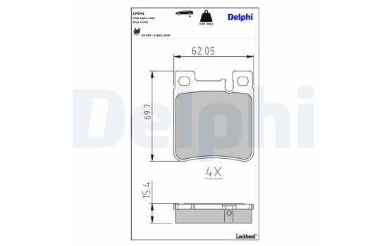 Brake Pad Set, disc brake LP841 Delphi