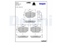 Brake pad set, disc brake LP914 Delphi