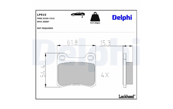 Brake Pad Set, disc brake LP915 Delphi