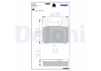 Brake pad set, disc brake LP946 Delphi