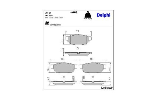 Brake Pad Set, disc brake LP968 Delphi