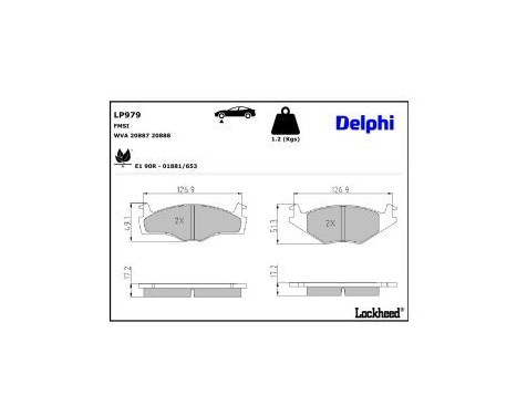 Brake Pad Set, disc brake LP979 Delphi