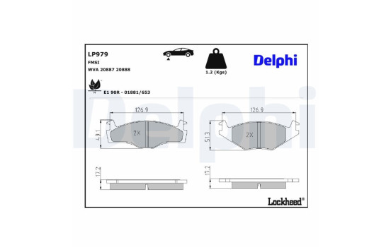 Brake Pad Set, disc brake LP979 Delphi