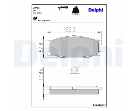 Brake Pad Set, disc brake LP981 Delphi