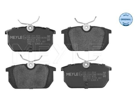 Brake Pad Set, disc brake MEYLE-ORIGINAL Quality 025 211 0314, Image 2